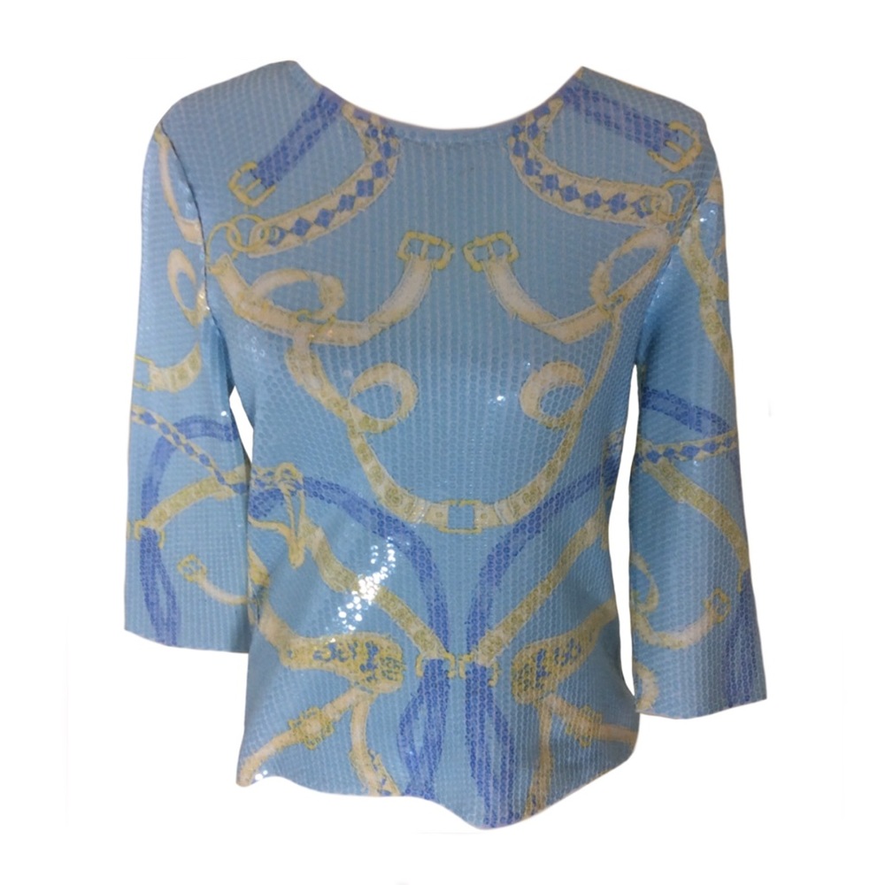 J. Mclaughlin Blue Sequin Top